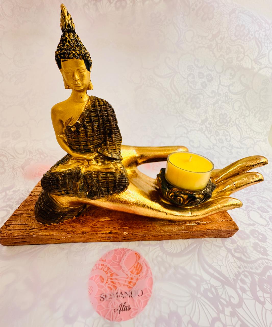 Buda de la prosperidad (Dorado con veladora)
