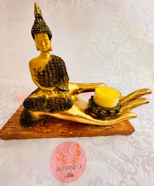 Buda de la prosperidad (Dorado con veladora)