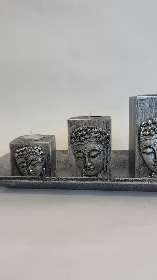 Porta velas plateado está asociado con la intuición, la memoria, la esperanza y la iluminación espiritual
